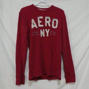 AEROPOSTALE | medium | Red Thermal Shirt | Bold Aero NY ATH DIV Front